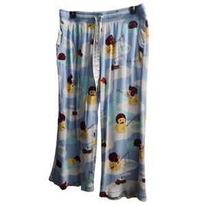 Nick & Nora Sleepwear‎ Pajama Pants XXL Fishing Ducks Flannel Cotton Blue Cozy
